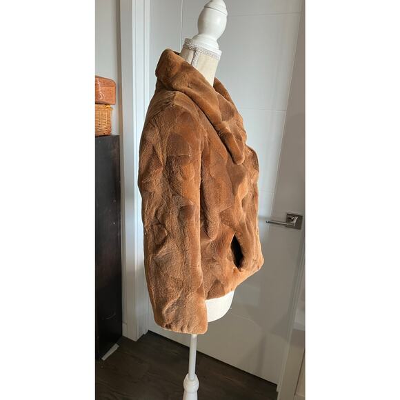 Dasco Filippidis Filippos Genuine Mink Brown Fur Cropped 3/4 sleeve Coat Sz 42 - Picture 9 of 15